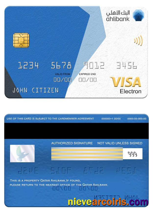 Qatar Ahilbank visa electron card